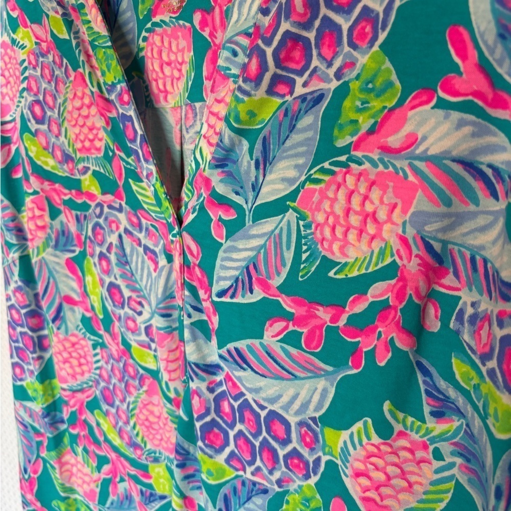 LILLY PULITZER naila midi dress Maldives green turtle wave tie dress - Picture 4 of 11